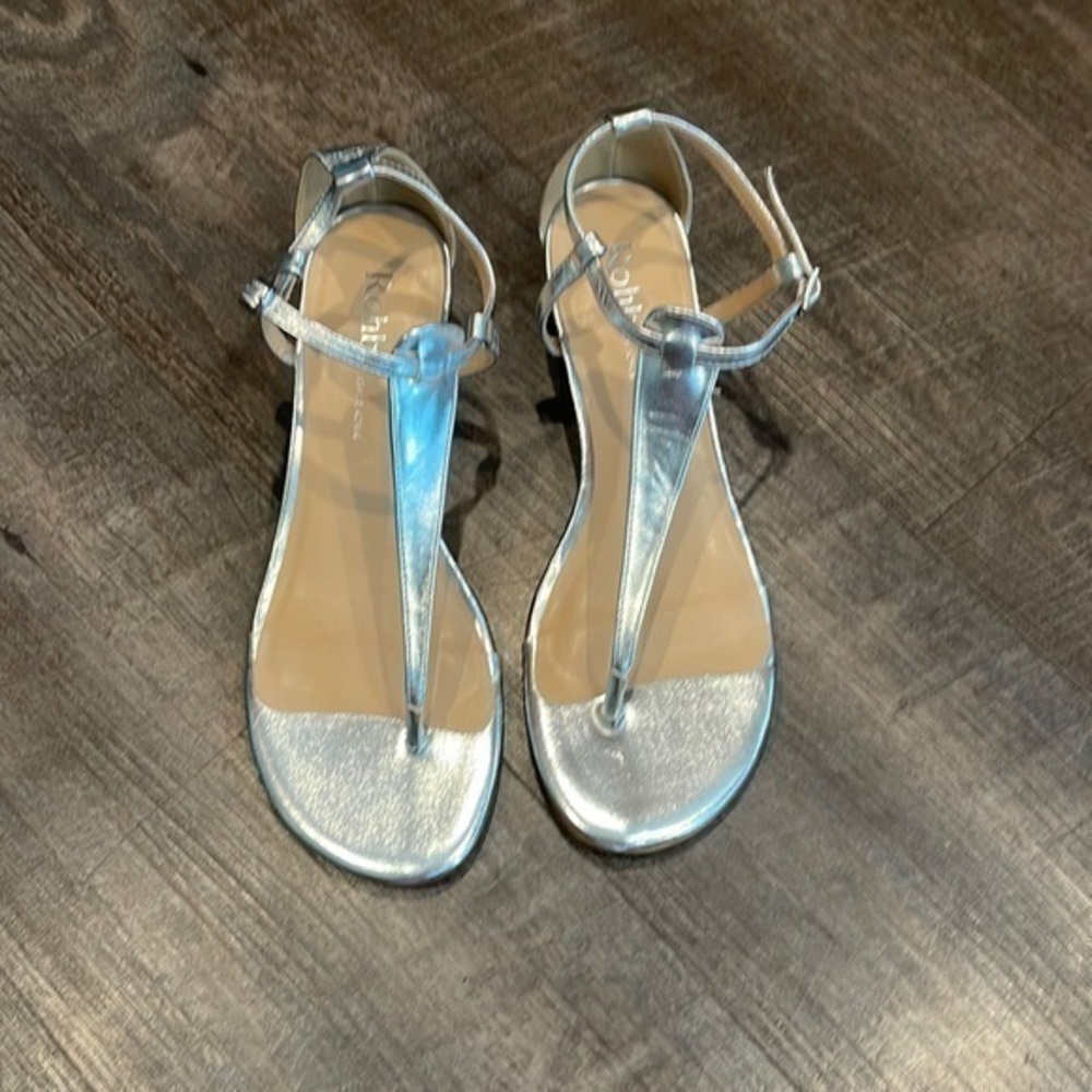 ROHB open toe wedge sandal Silver